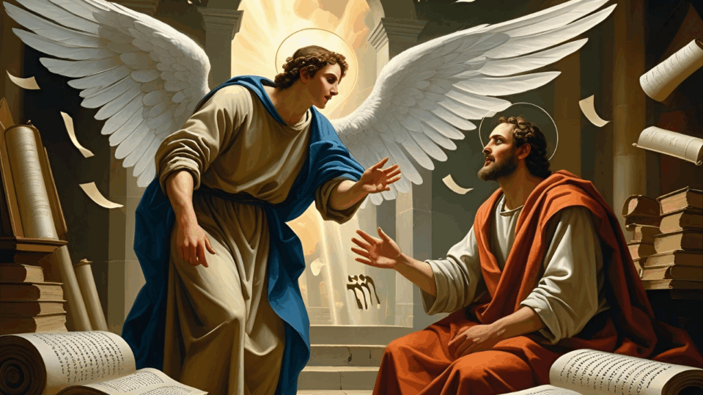 Daniel e o anjo quando ele fez sua oração 