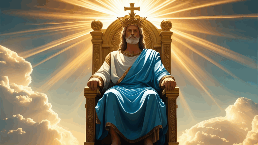 Por que Deus endureceu o coração de faraó? Imagem de Deus sentado no trono