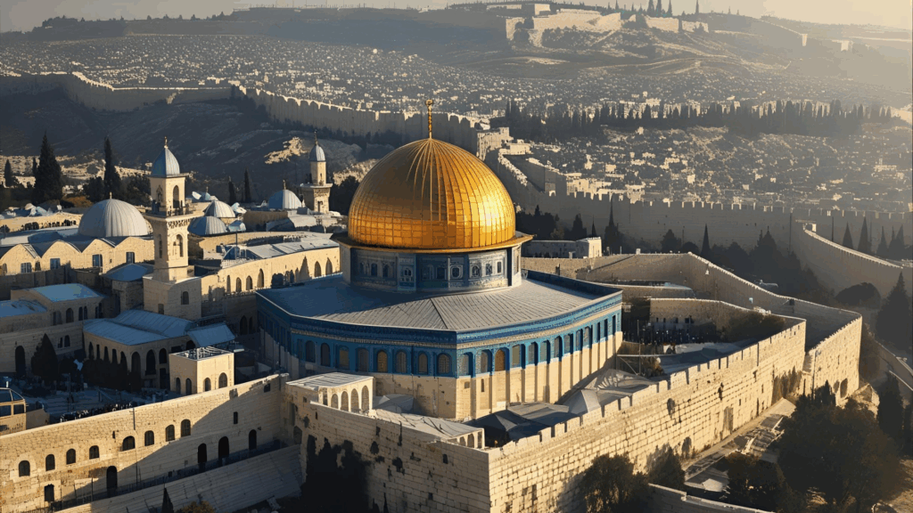 Israel e o relógio profético! Imagem de Israel vista de cima