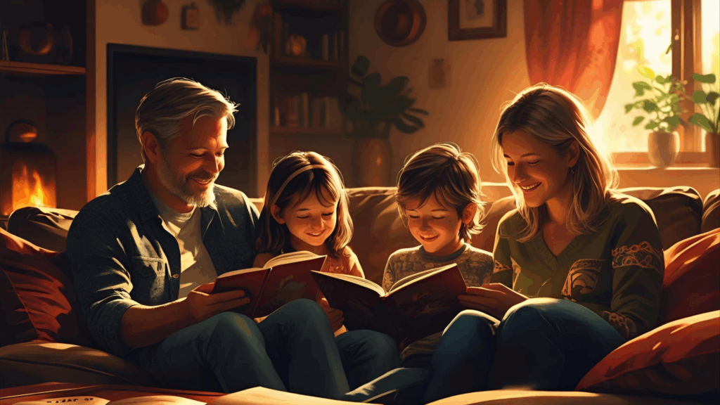 Ambiente de família vivendo a prática cristã