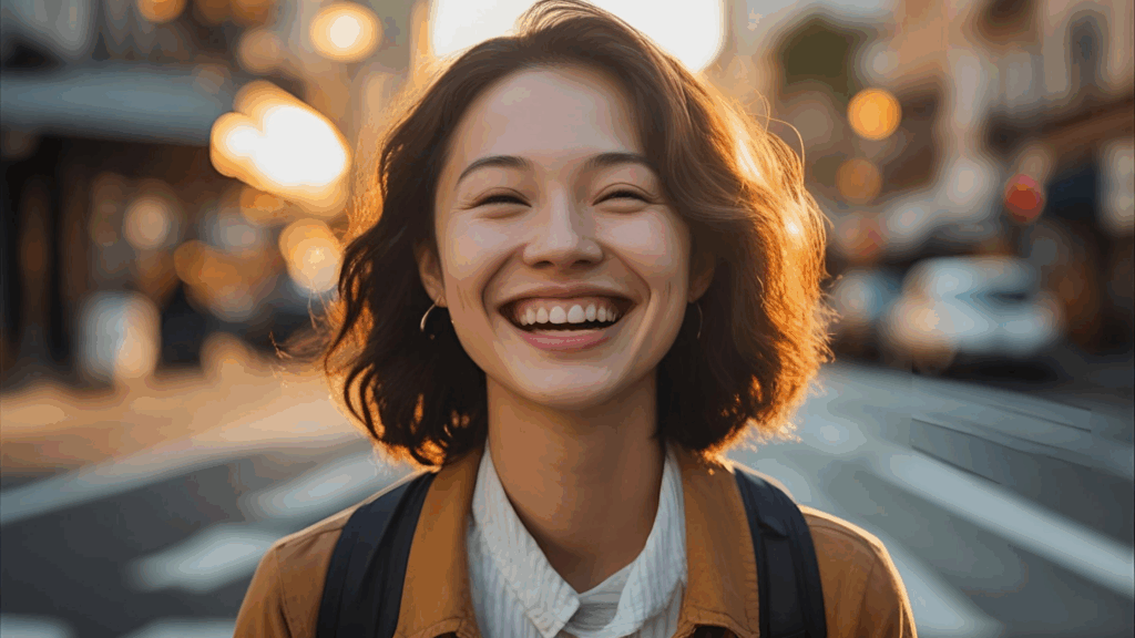 Imagem de uma pessoa sorrindo por que vive uma vida cristã na prática 