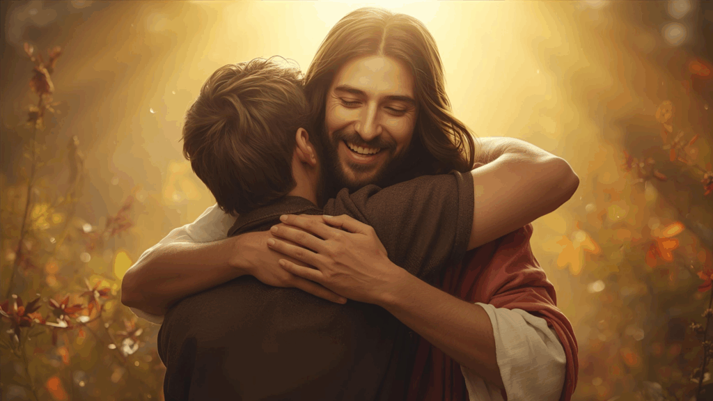 Imagem de pessoa abraçando Jesus mostrando intimidade com Deus 