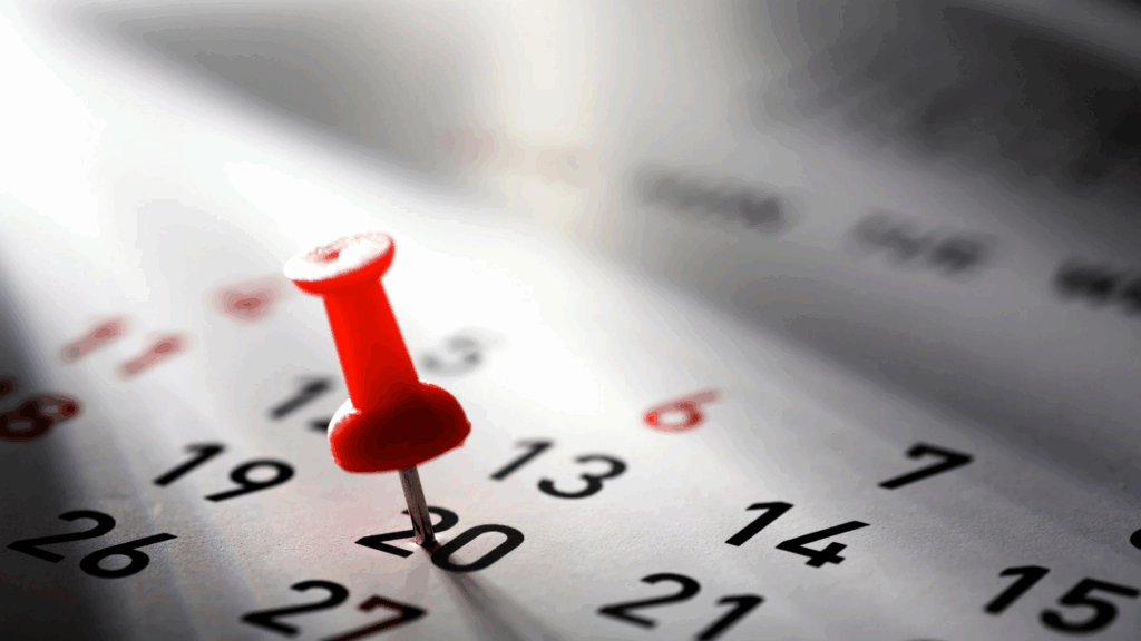 Imagem de calendário para representar rotina espiritual 