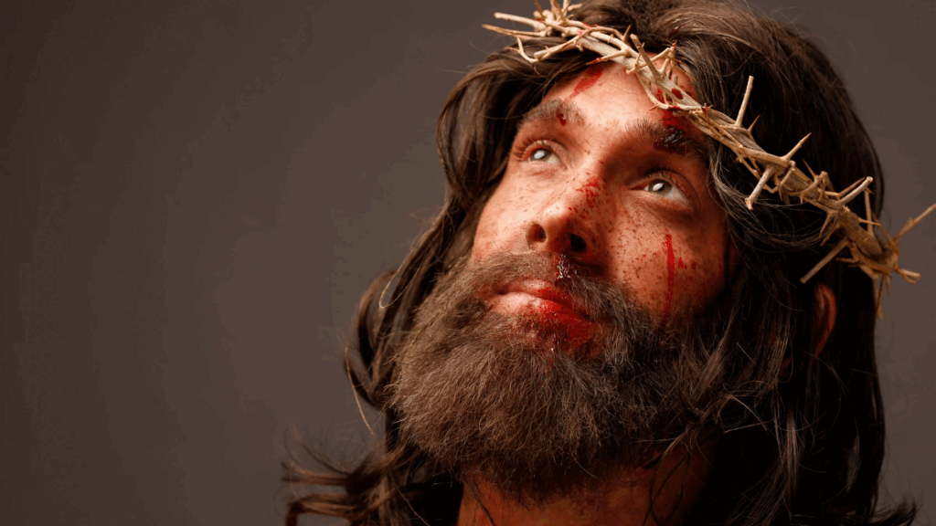 Imagem de Jesus representando o sofrimento e a dor que ele passou 