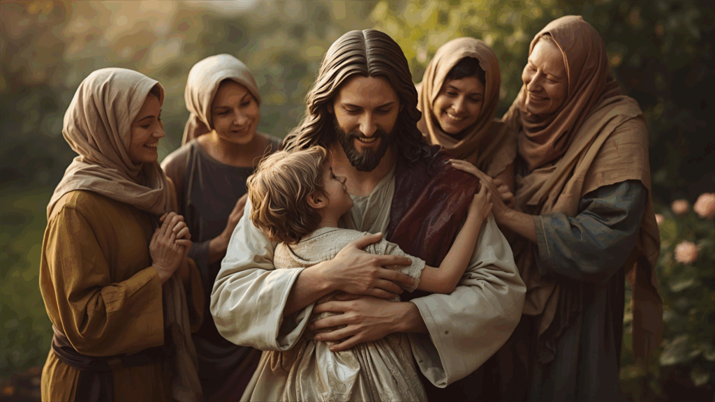 Jesus mostrando amor para as pessoas