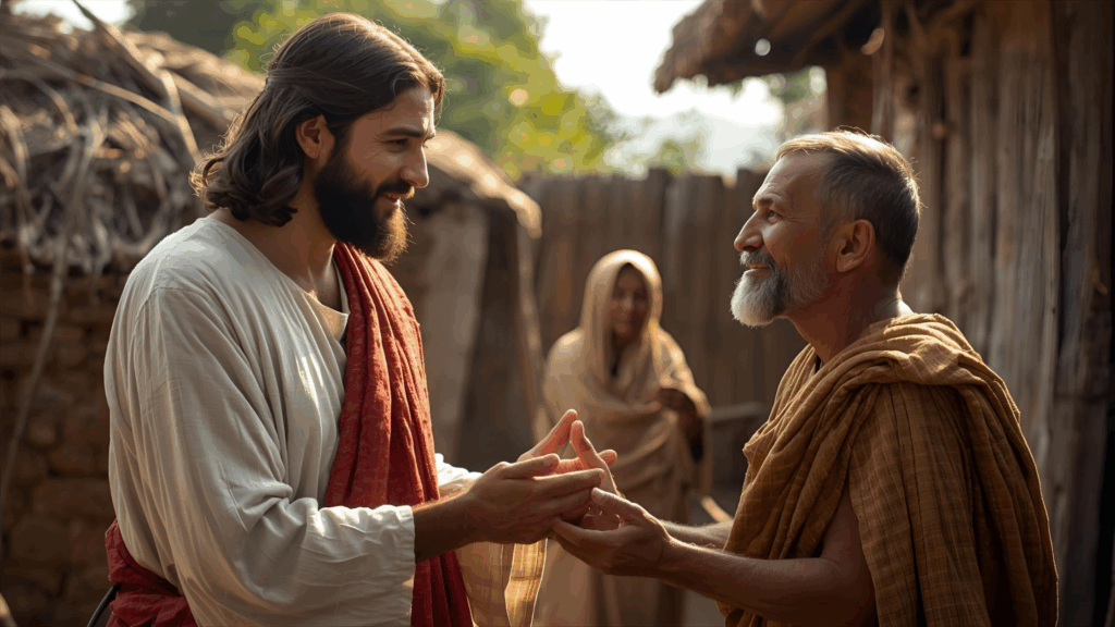 Imagem de Jesus mostrando misericórdia 