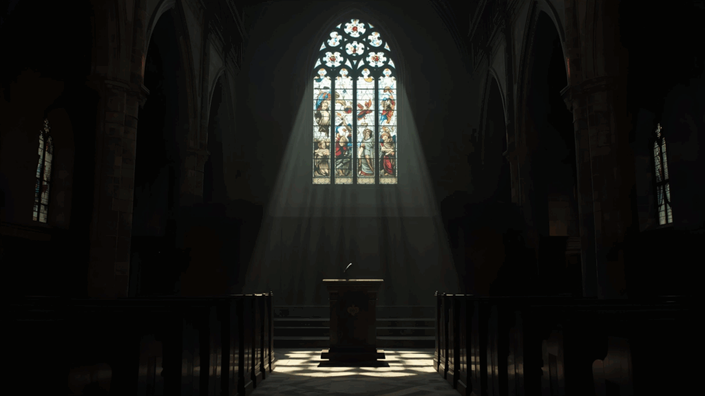 Imagem de um púlpito vazio 