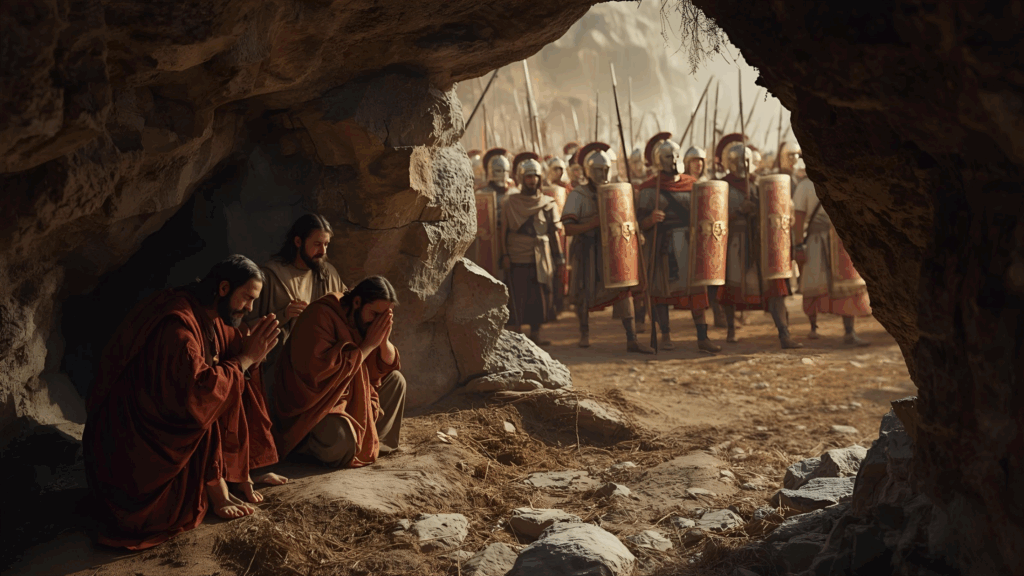 Imagem dos cristãos sendo perseguidos, representando a igreja de Esmirna, fiel e perseguida