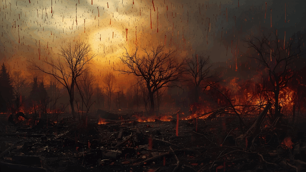 Imagem de destruição na terra 