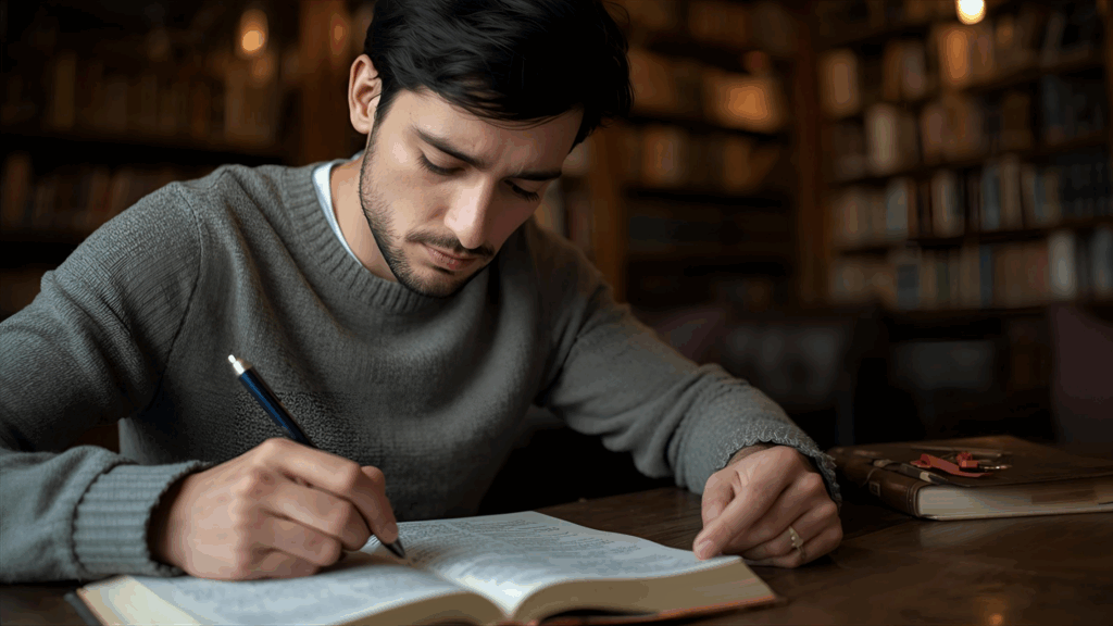 Homem estudando a bíblia 