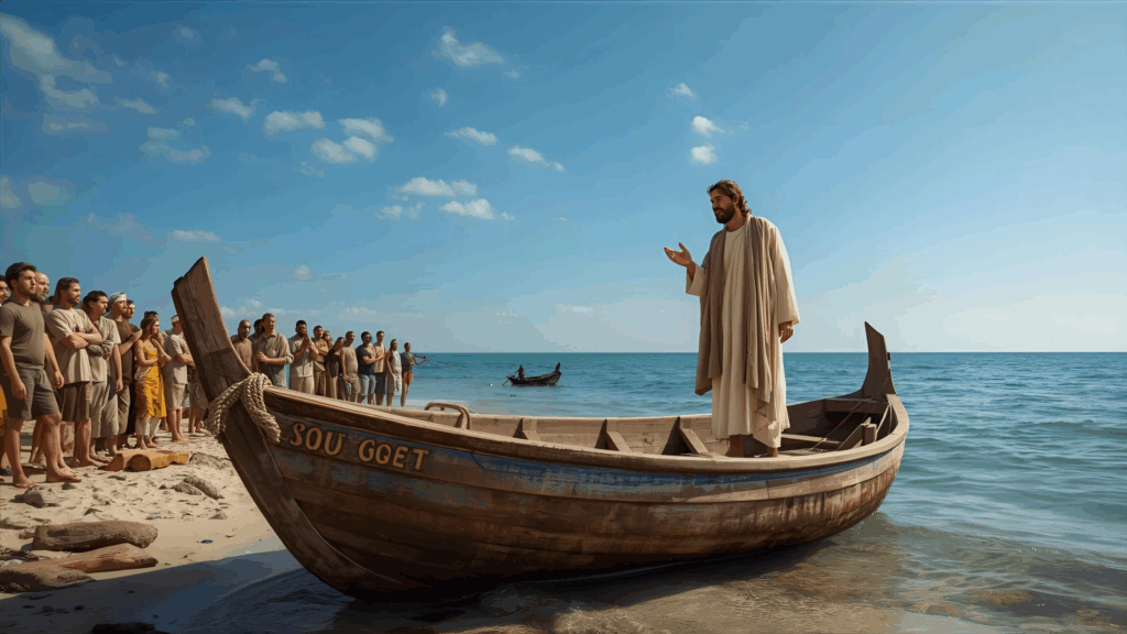 Jesus falando em Parábola para o povo