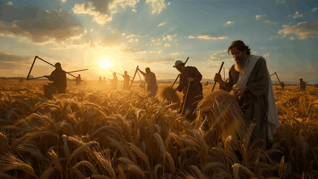 Trigo e Joio momento da colheta